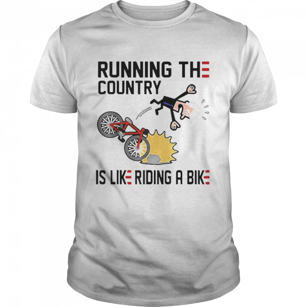 Running The Country Is Like Riding A Bike Joe Biden Falling 2022  Classic Men's T-shirt