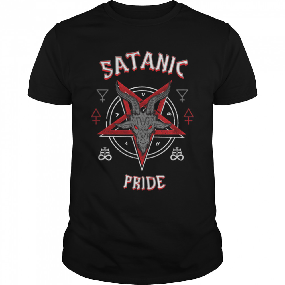Satanic Pride I Baphomet Goat Head Pentagram T-Shirt B0B1S53DFF