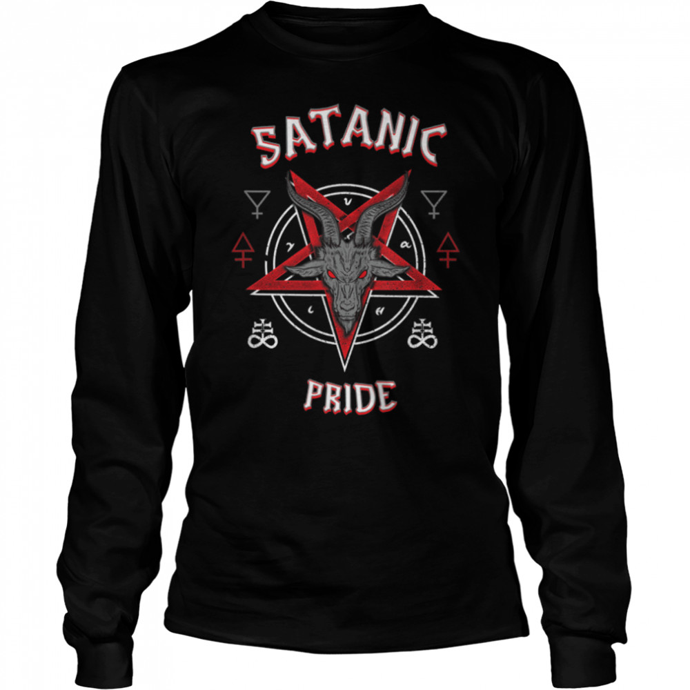 Satanic Pride I Baphomet Goat Head Pentagram T- B0B1S53DFF Long Sleeved T-shirt