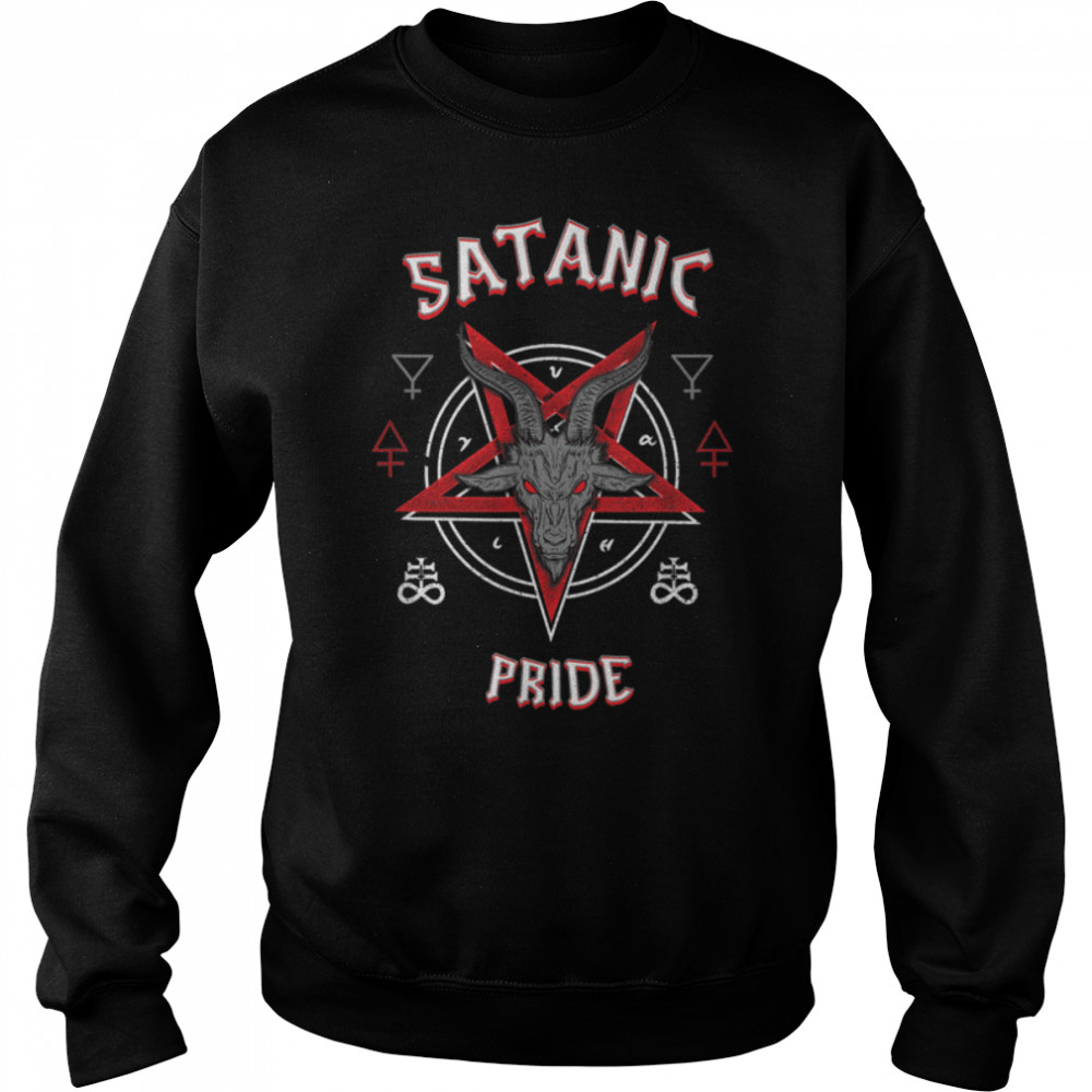 Satanic Pride I Baphomet Goat Head Pentagram T- B0B1S53DFF Unisex Sweatshirt