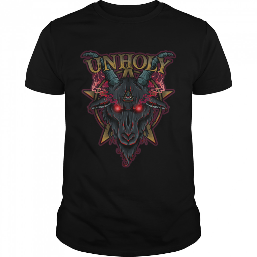 Satanic Unholy Goat Baphomet Evil Gothic Demonic Symbol T-Shirt B09V76QM44