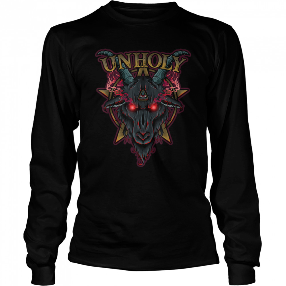 Satanic Unholy Goat Baphomet Evil Gothic Demonic Symbol T- B09V76QM44 Long Sleeved T-shirt