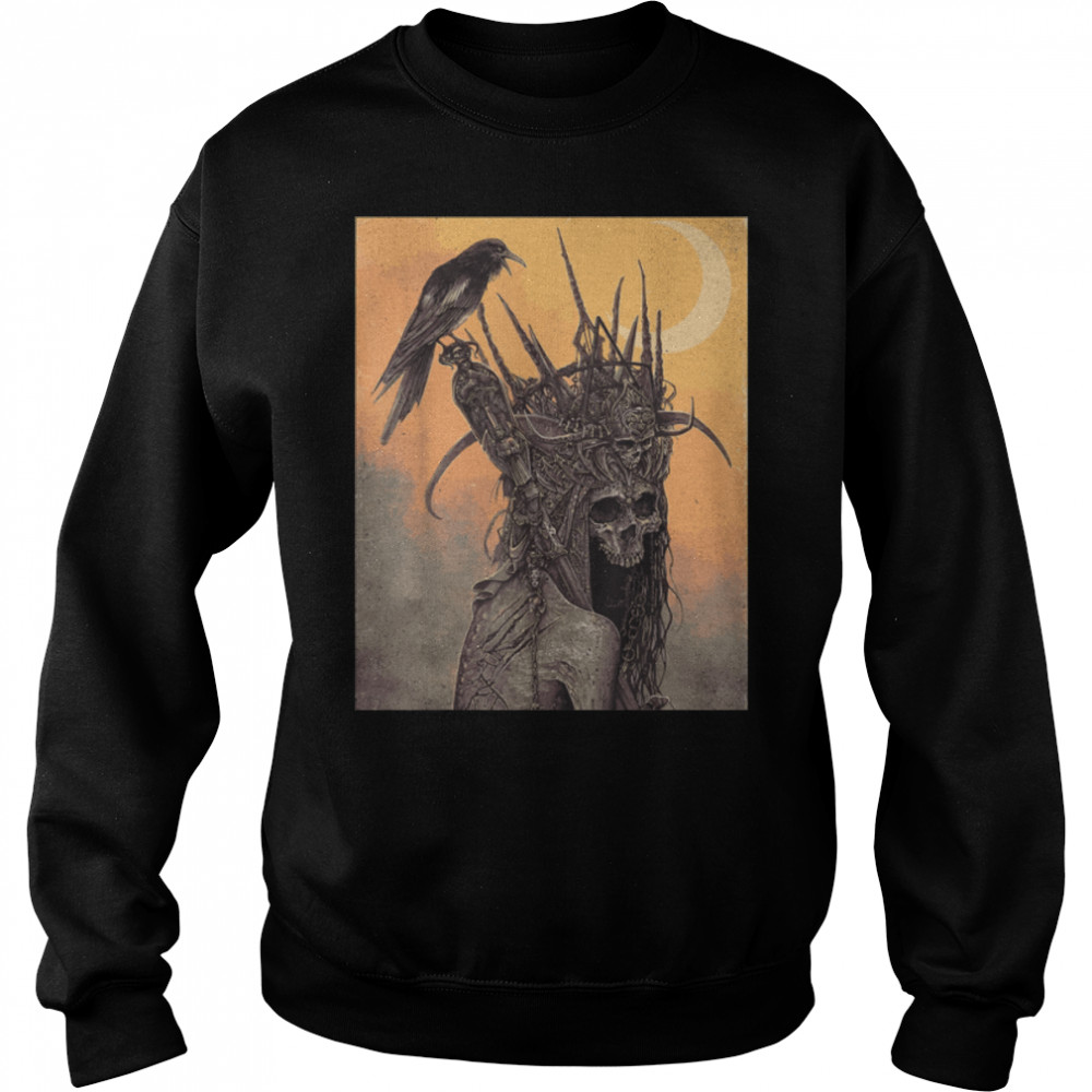 Satanist Goat Satanic Mask Grunge Gothic Goth With Raven T- B0B1LDTS3M Unisex Sweatshirt