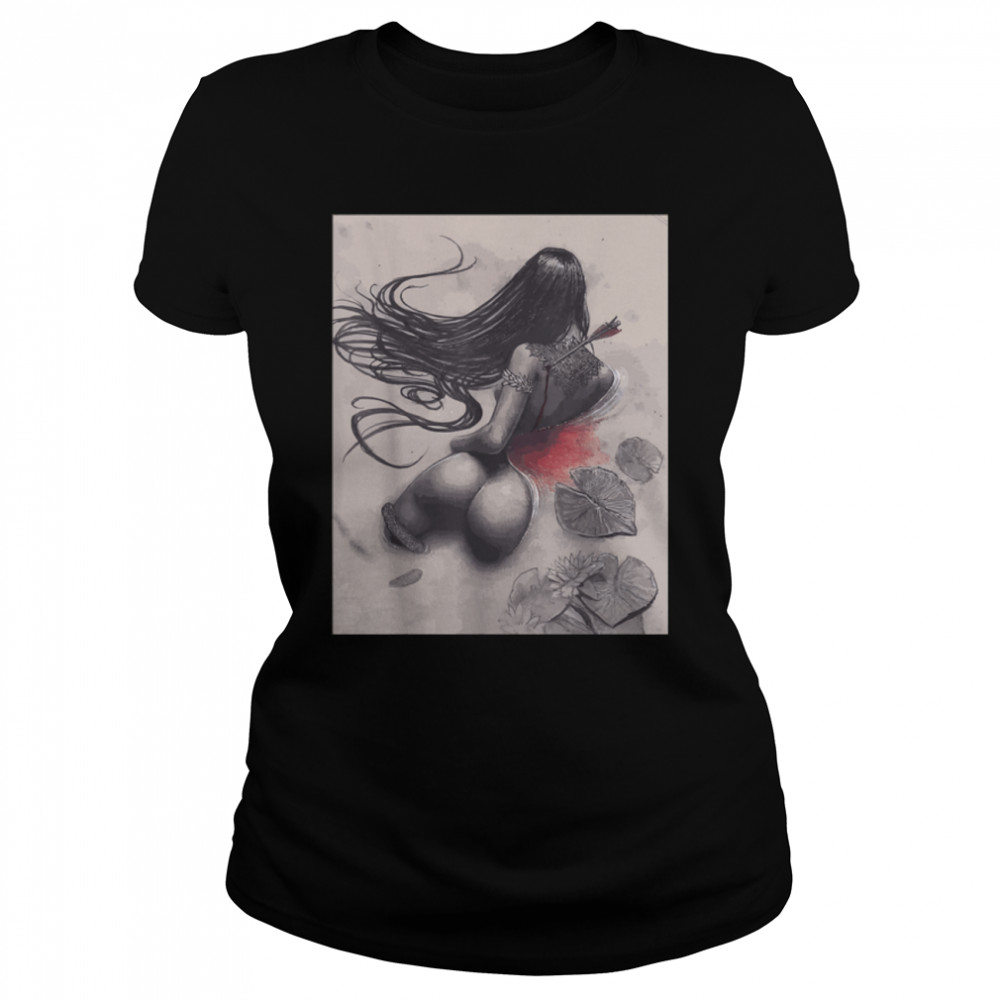 Satanist Lotus Flower Satanic Gothic Lady T- B0B1KTYDZT Classic Women's T-shirt
