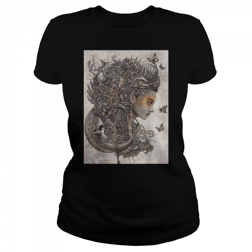 Scary Goth ady skeleton Fairy Grunge Fairycore T- B0B1L9J2JY Classic Women's T-shirt