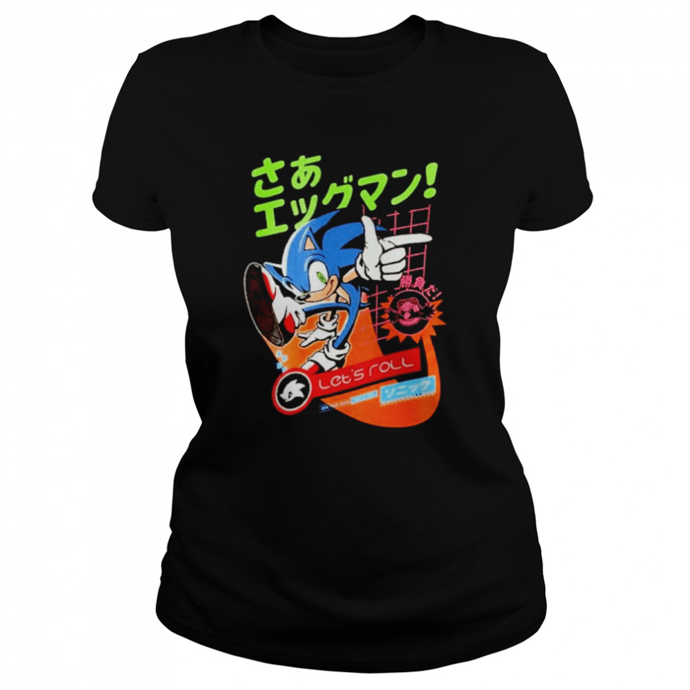 Sonic The Hedgehog With Kanji  Classic Women's T-shirt