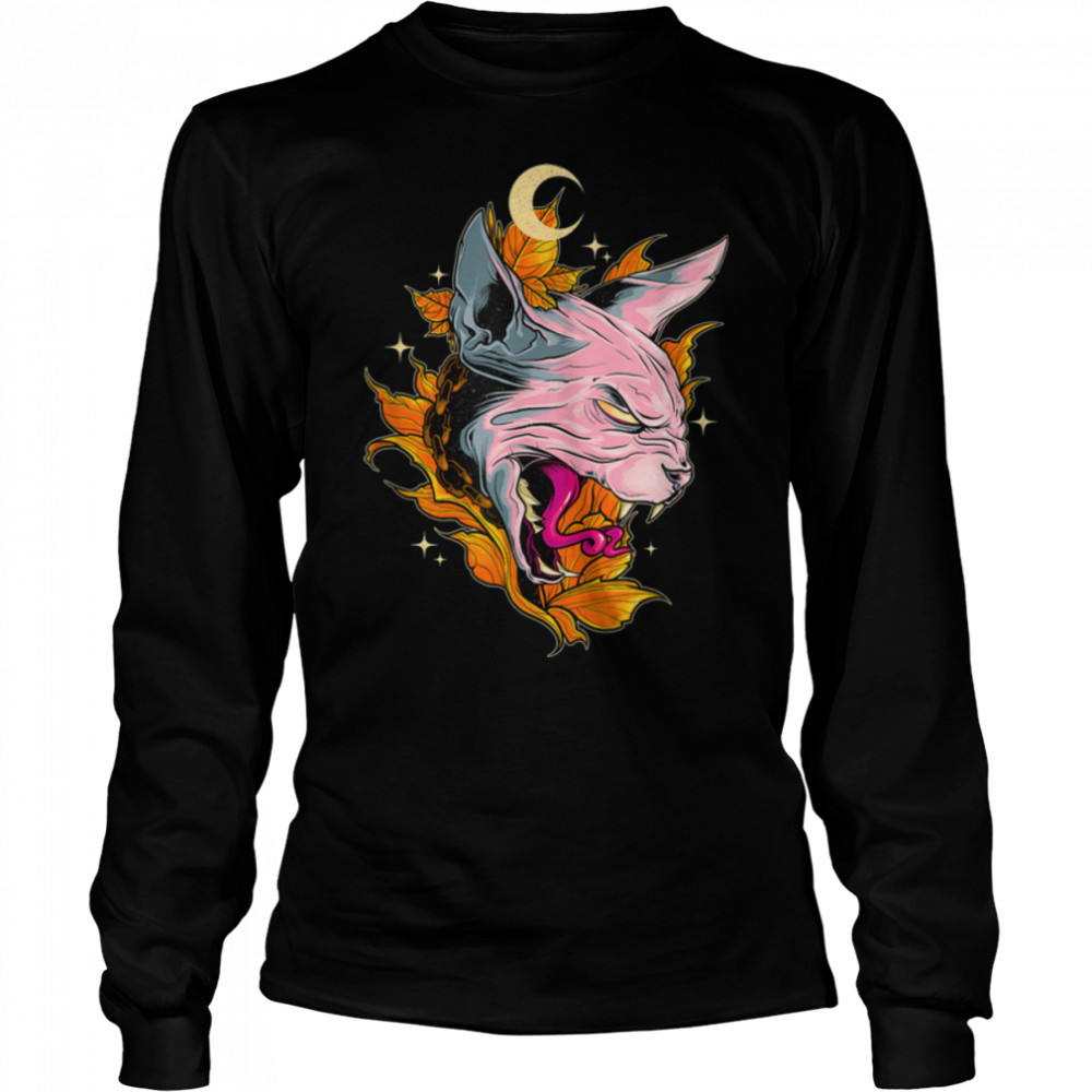 Sphynx Hairless Cat Death Metal Feline Animal Cat Lover T- B0B4153J8S Long Sleeved T-shirt