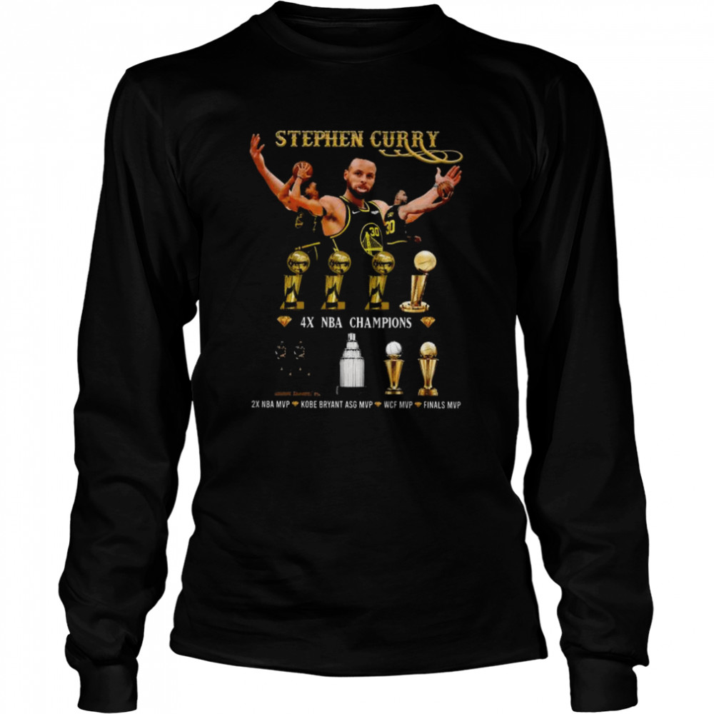 Stephen Curry 4X NBA champions 2x NBA MVP shirt Long Sleeved T-shirt