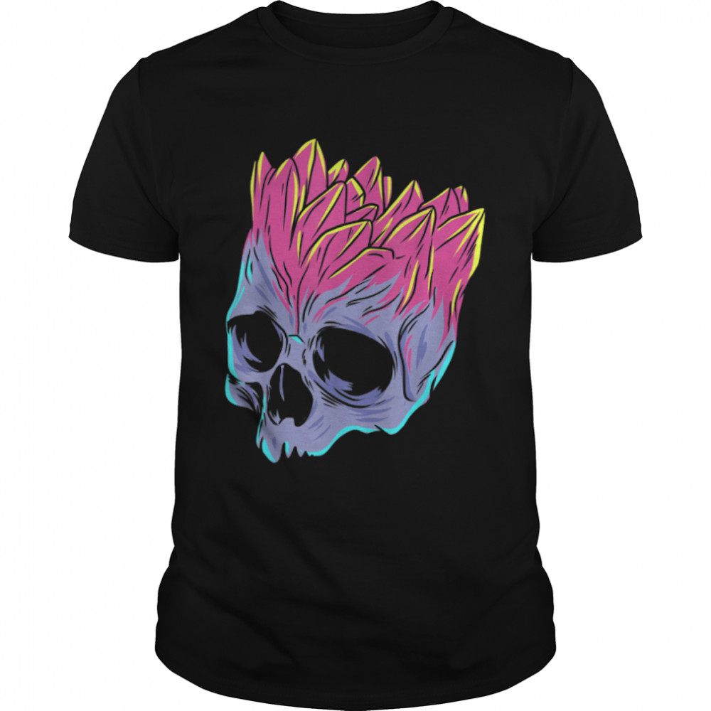 Stone Head Skull Pastel Goth Death Head Gothic Emo Punk T-Shirt B0B2ZNCTPZ