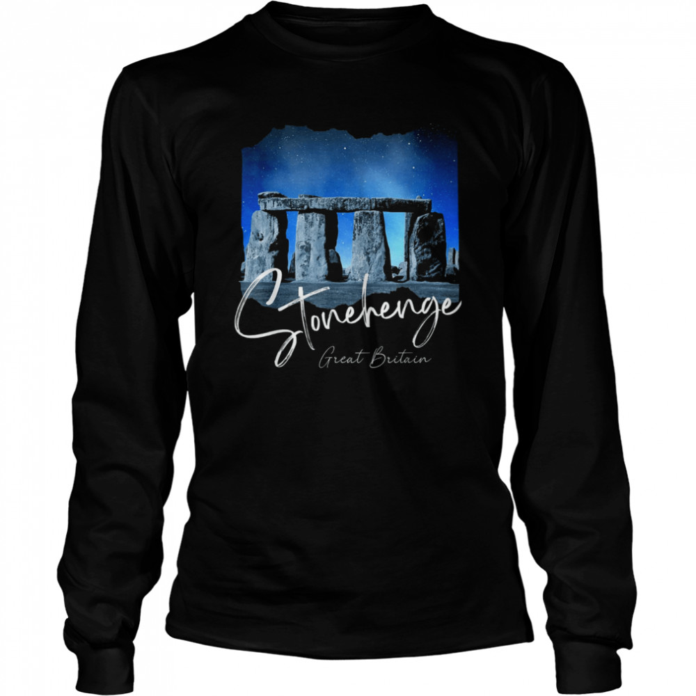 Stonehenge England Souvenir Stonehenge At Night  Long Sleeved T-shirt