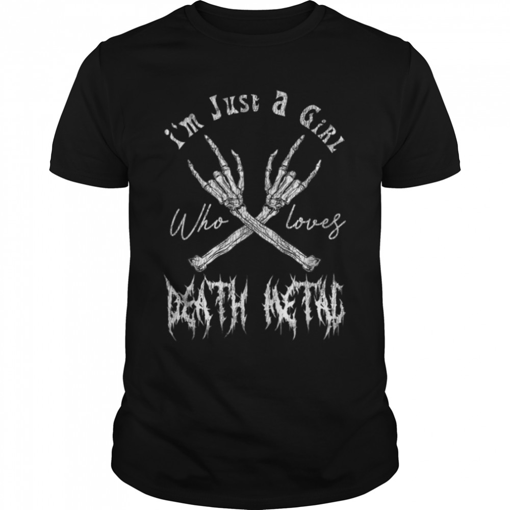Supernatural Merchandise Just A Girl Who Loves Death Metal T-Shirt B09VF1V32Q