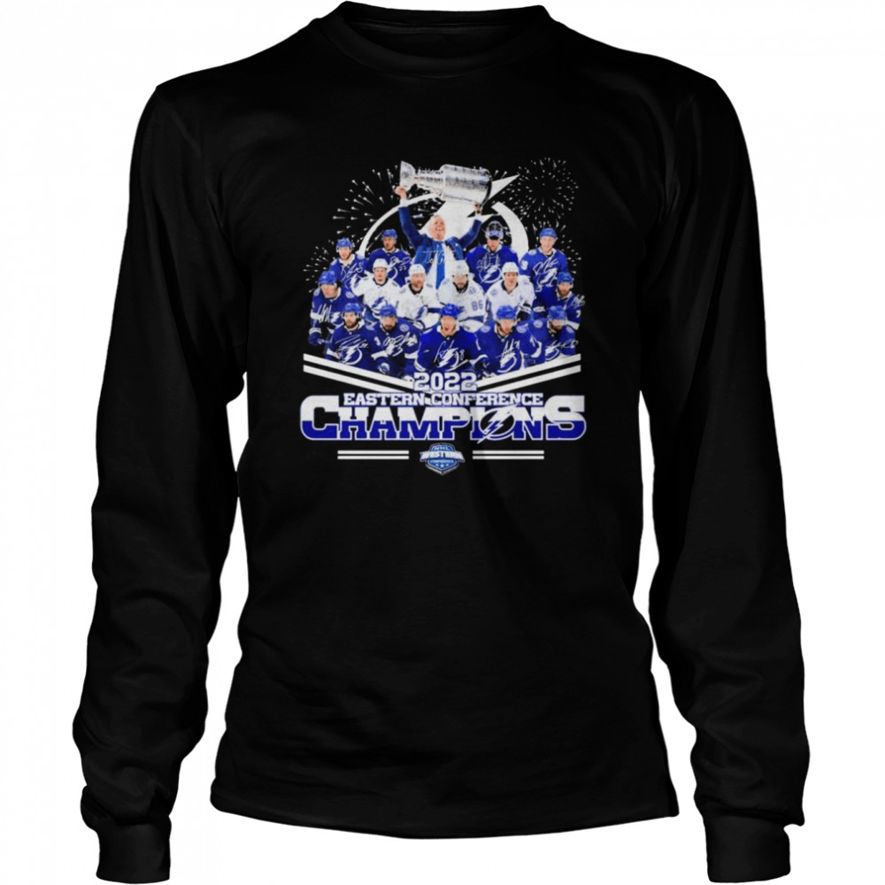 Tampa Bay Lightning 2022 NHL Eastern Conference Champions signatures shirt Long Sleeved T-shirt