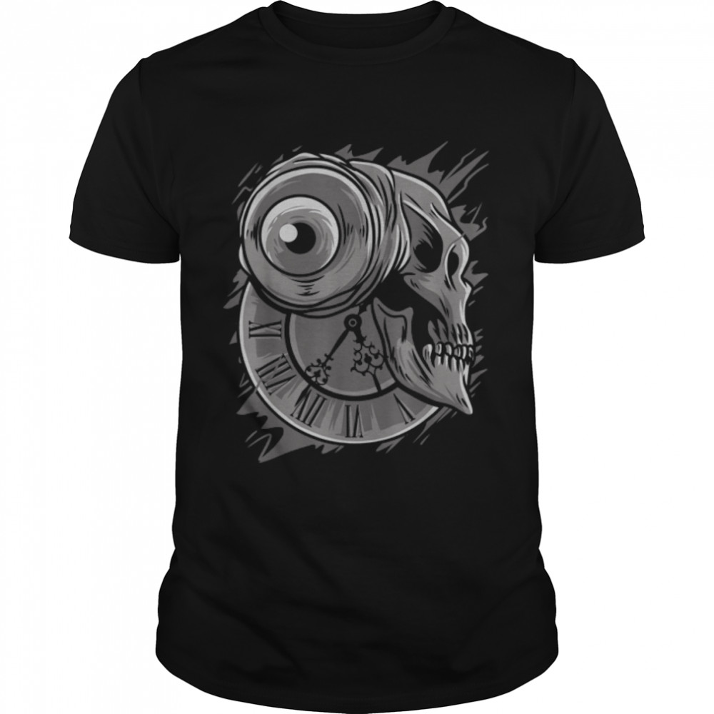 Time of Death Gothic Skull Tattoo Style Grunge Emo Punk T-Shirt B0B359RLSM