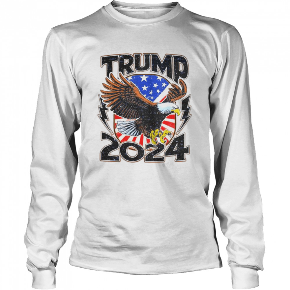 Trump 2024 Great Maga King 4th Of July Anti Joe Biden  Long Sleeved T-shirt