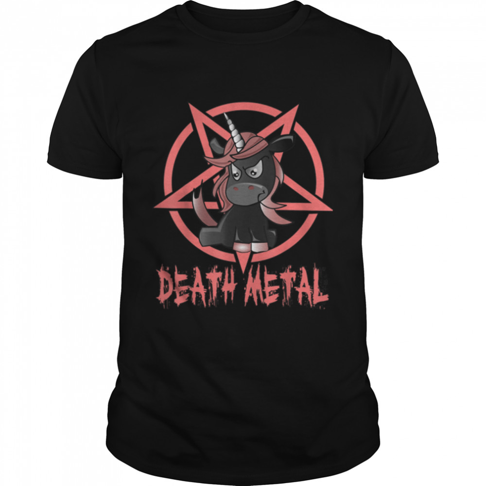 Unicorn Death m Rocker Metaller Fun T-Shirt B09T6THTPL