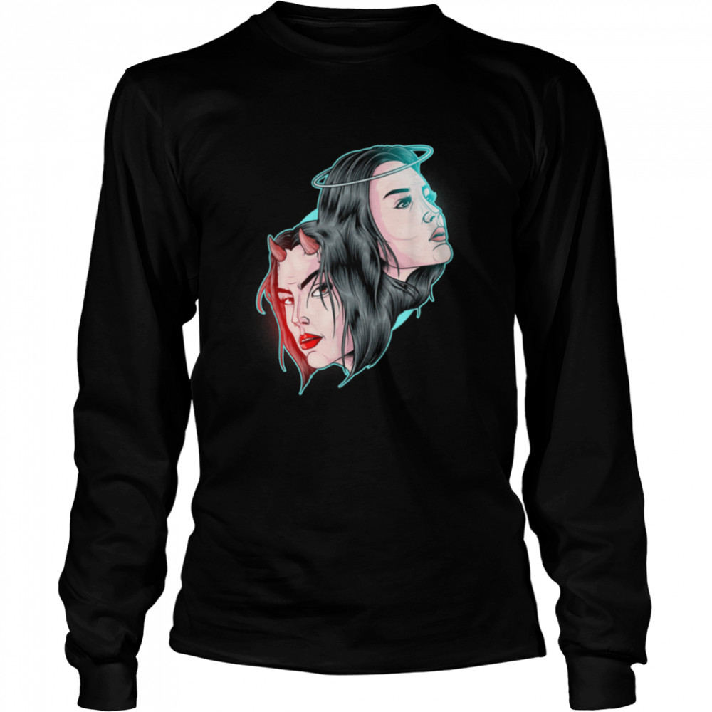 Yin Yang Symbol Demon and Angel Emo Punk Gothic Tai Chi T- B0B27TPLK9 Long Sleeved T-shirt