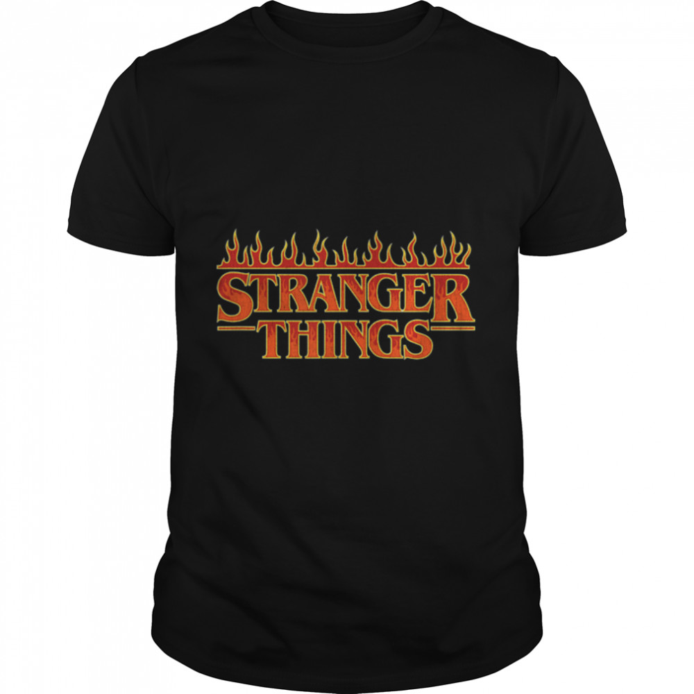 Stranger Things 4 Flames Text Logo V1 T-Shirt B09YZ26G3D