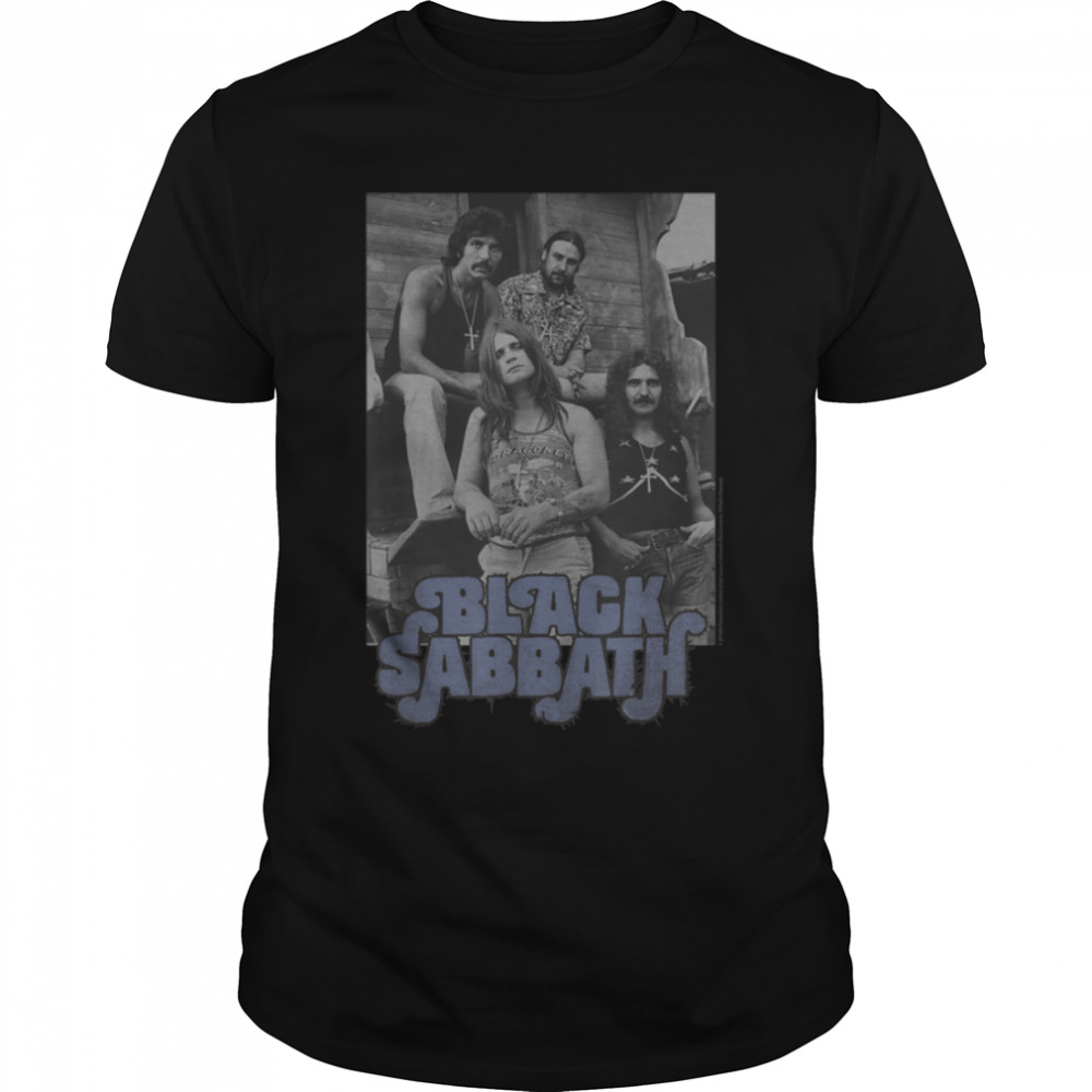 Black Sabbath Official B&W Band Photo T-Shirt B07TT8BFTS