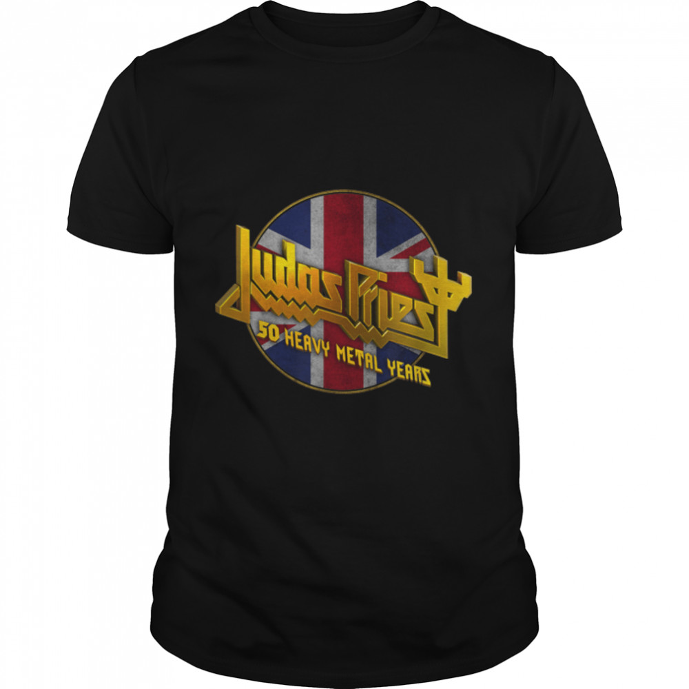 Judas Priest – 50 Years Union Jack Circle T-Shirt B09JTT6QPN
