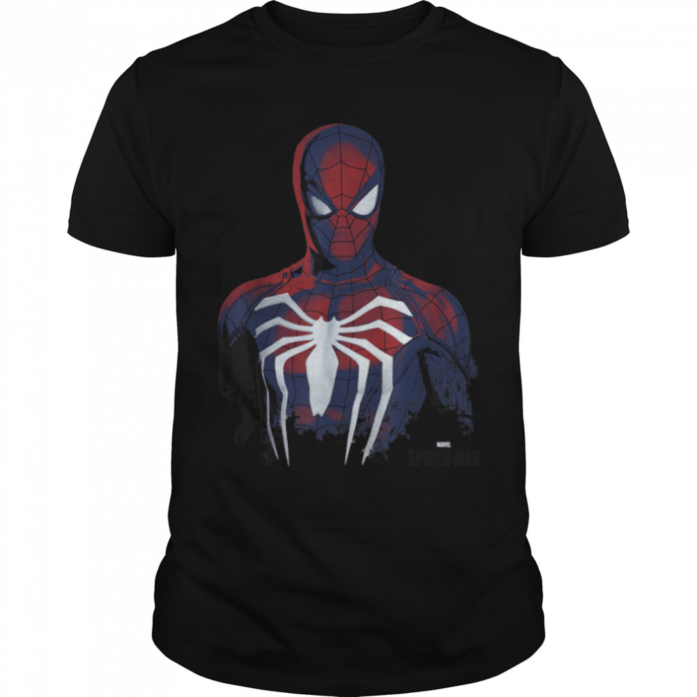 Marvel's Spider-Man Game Grunge Portrait Graphic T-Shirt T-Shirt B07DK1JRZS