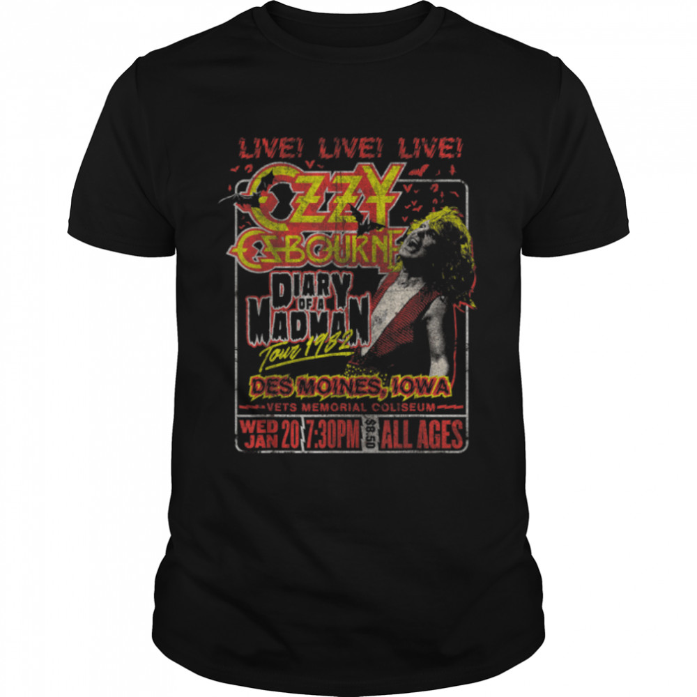 Ozzy Osbourne - Diary Tour Des Moines Iowa T-Shirt B0B1W78K46