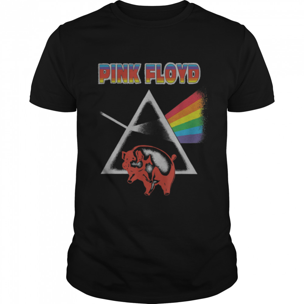 Pink Floyd Retro Dark Side of the Moon Pig T-Shirt B07PKK782R