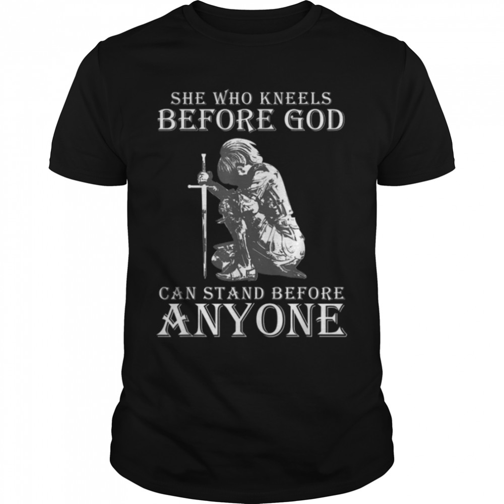 Templar Shirt, She Who Kneels Before God T-Shirt B07SK4XGGL