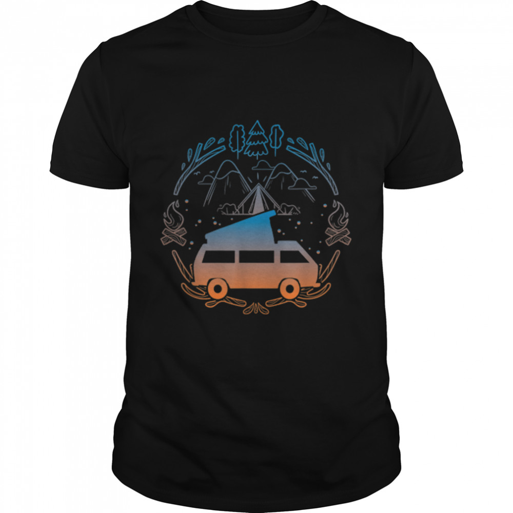 Van Life Design - Vanagon Van Bus Dipper Campfire Camping T-Shirt B09YDNZKT7