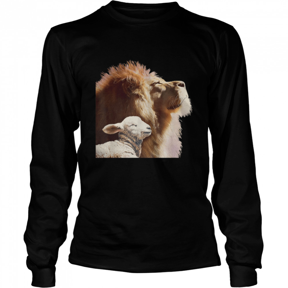 Bible Verse Religious Apparel The Lion and The Lamb T- B09MDKR2C6 Long Sleeved T-shirt