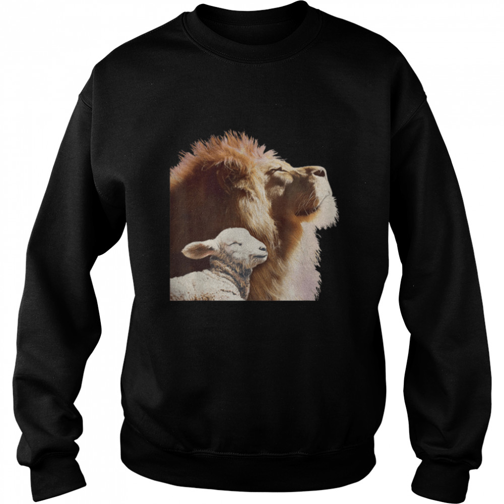 Bible Verse Religious Apparel The Lion and The Lamb T- B09MDKR2C6 Unisex Sweatshirt