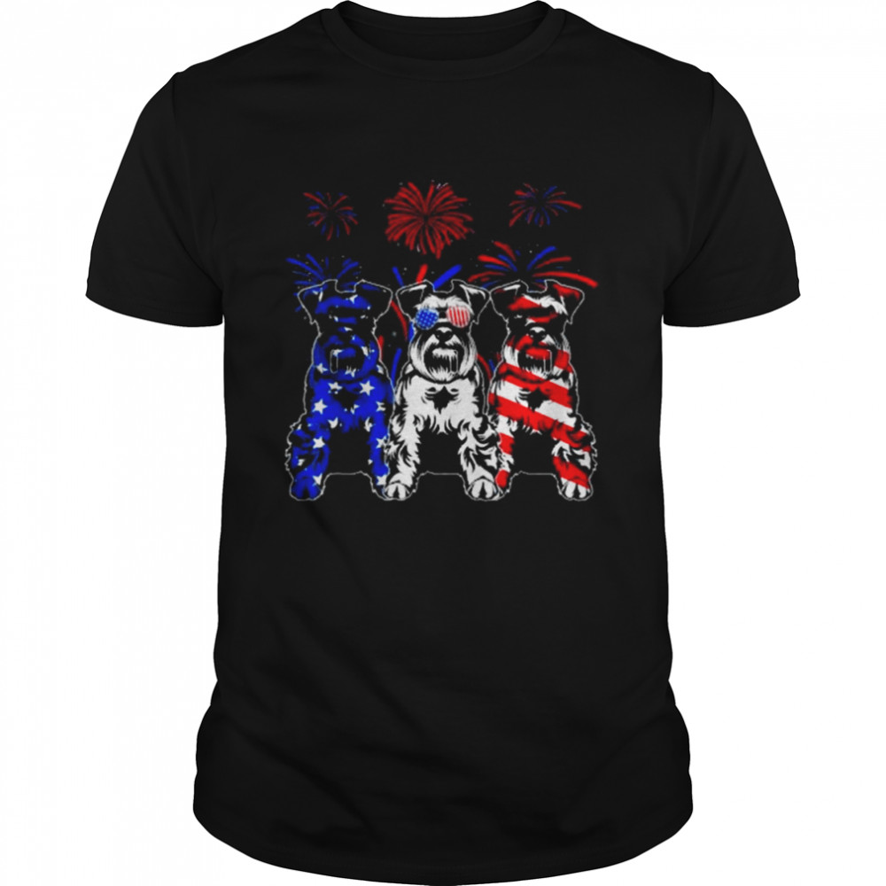 Awesome Schnauzer Dog American Flag 4th Of July  Classic Men's T-shirt