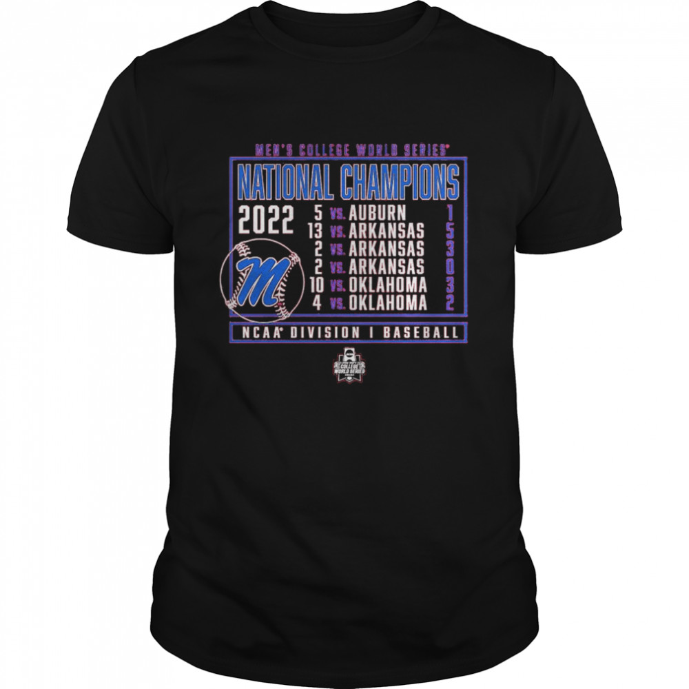 Ole Miss Rebels 2022 NCAA Men’s Baseball College World Series Champions Signal Schedule T-Shirt