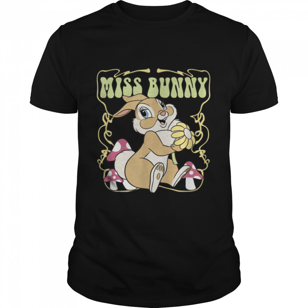 Disney Bambi Miss Bunny Floral Mushrooms Front And Back T-Shirt B09SVTR5HG