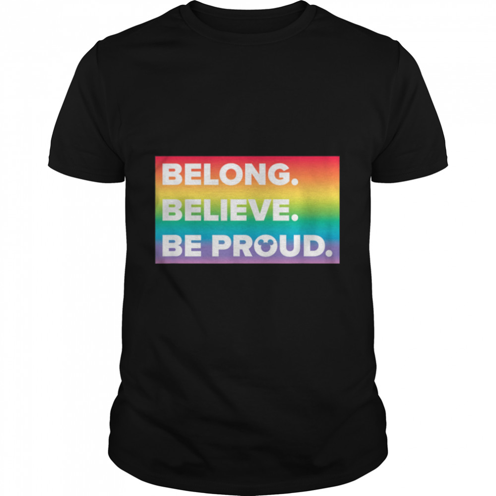 Disney Mickey & Friends Belong Believe Be Proud Rainbow T-Shirt B09T1DSS9P
