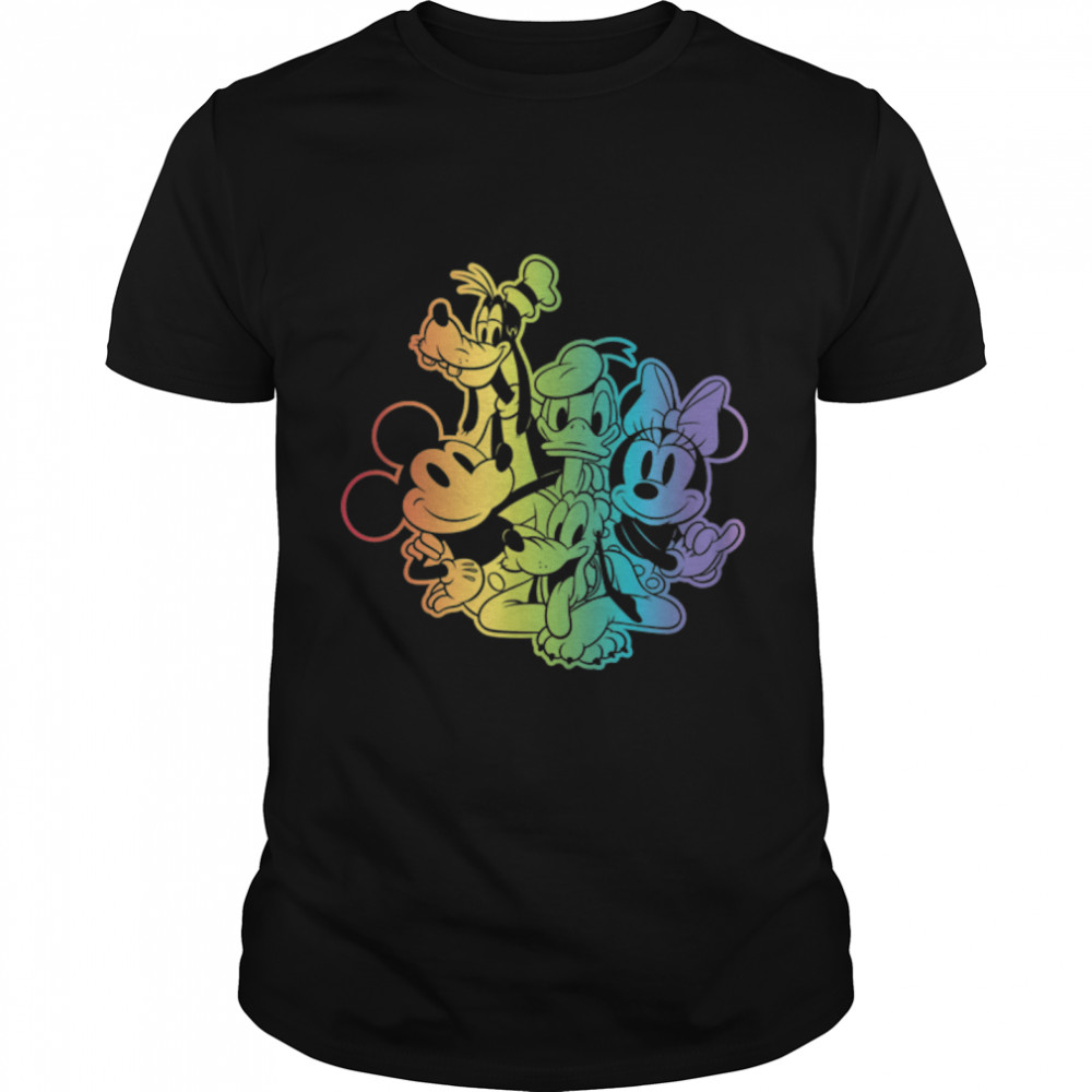 Disney Mickey & Friends Vintage Rainbow Pride Group T-Shirt B09T2LVVYT