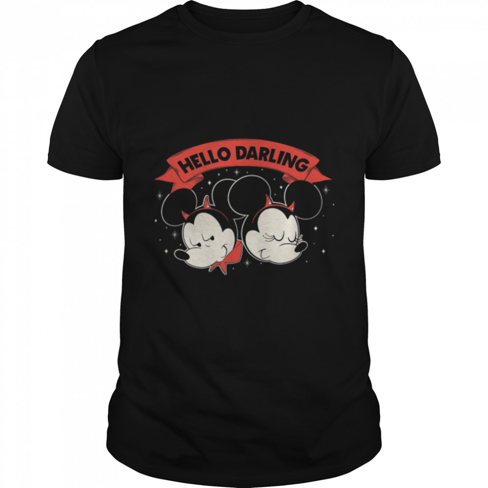 Disney Mickey And Friends Mickey & Minnie Hello Darling T-Shirt B09SVW2JZK