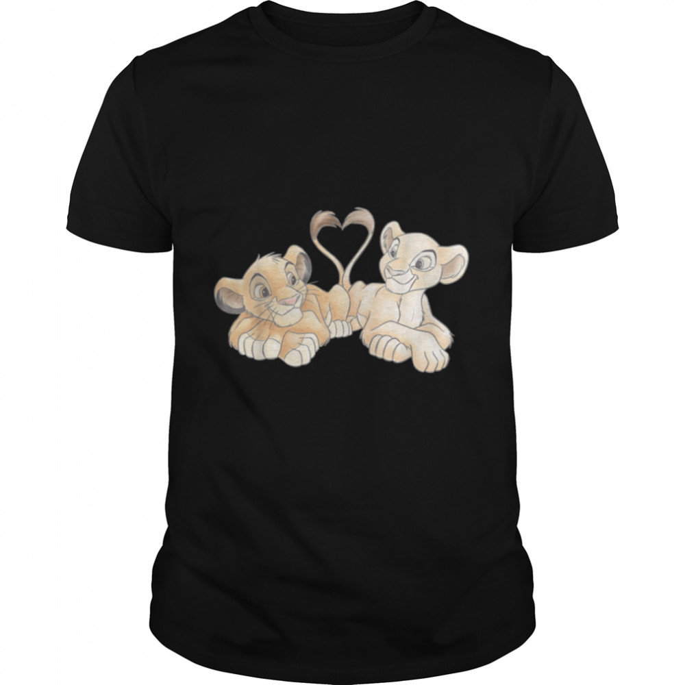 Disney The Lion King Simba and Nala Hearts Valentine’s Day T-Shirt B09LZXM4QH