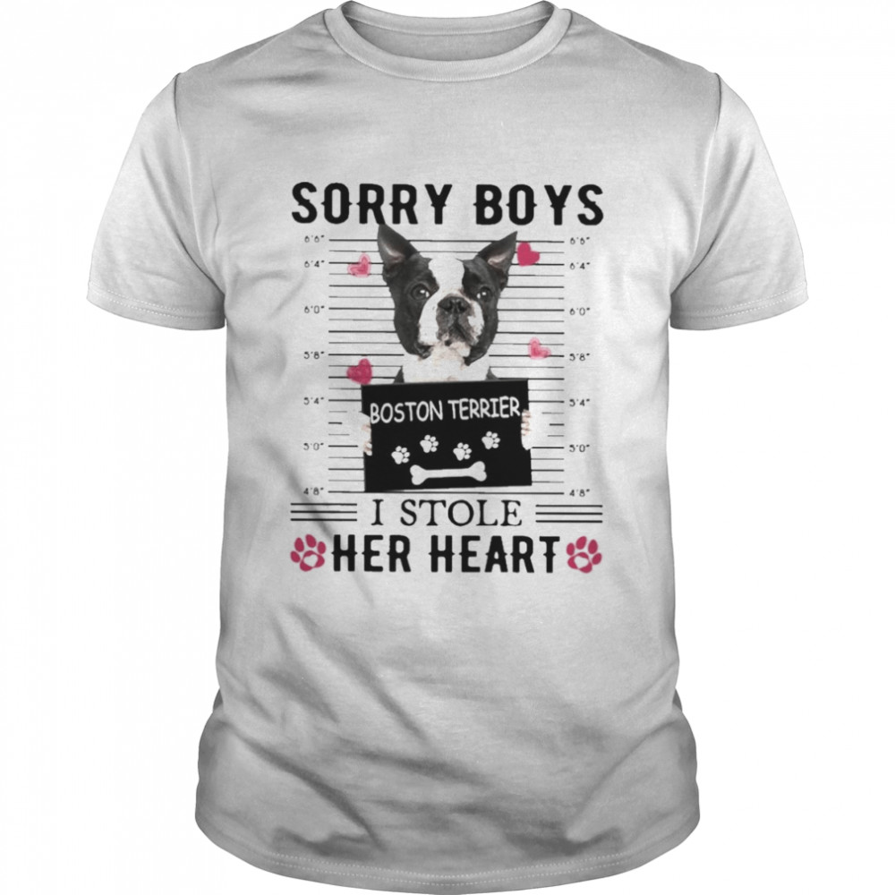 Boston Terrier Sorry Boys I Stole Her Heart Shirt