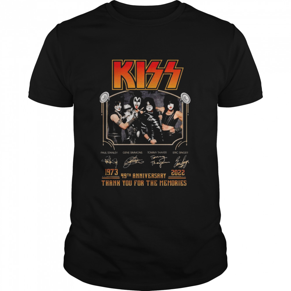 Kiss 1973-2023 49th Anniversary Thank You For The Memories Signatures Shirt