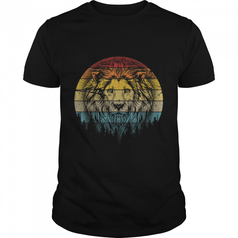 Lion Gift for Kids King Women Vintage Retro Animal Vintage T-Shirt B0B1VSR5YB