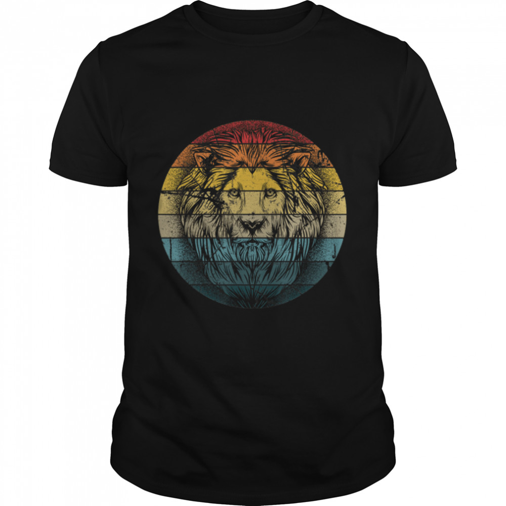 Lion Gift for Kids King Women Vintage Retro Animal Vintage T-Shirt B0B1VVY38K