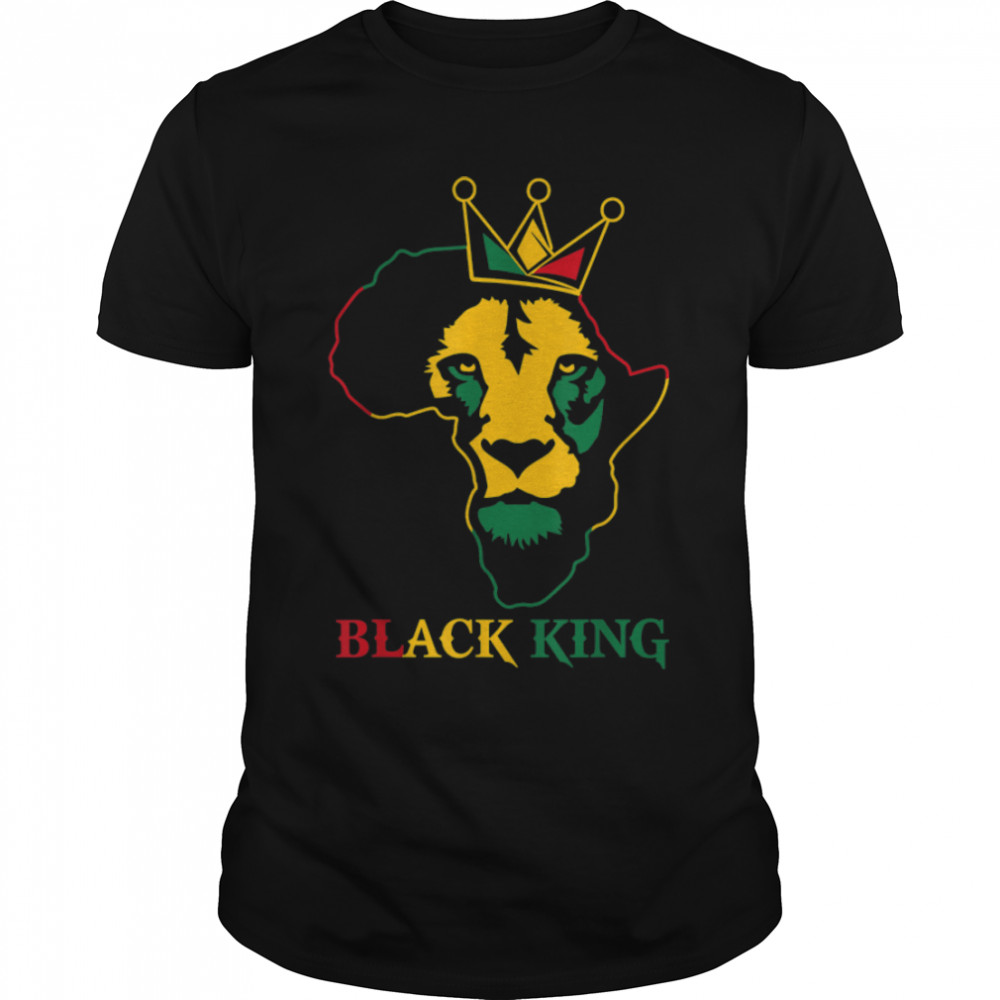 Lion Juneteenth Black King African American Black Pride T-Shirt B0B2SHLY9P