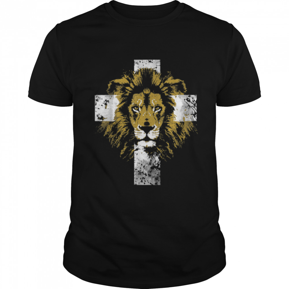 Lion of Judah Cross Christian T-Shirt B07NV79NBC