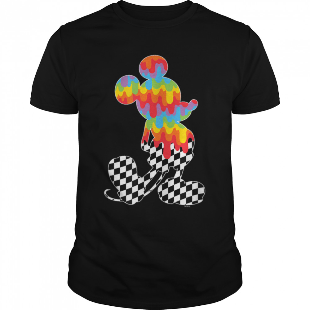 Mickey Mouse - Tie Dye Checkered Drip T-Shirt B09Q81D851