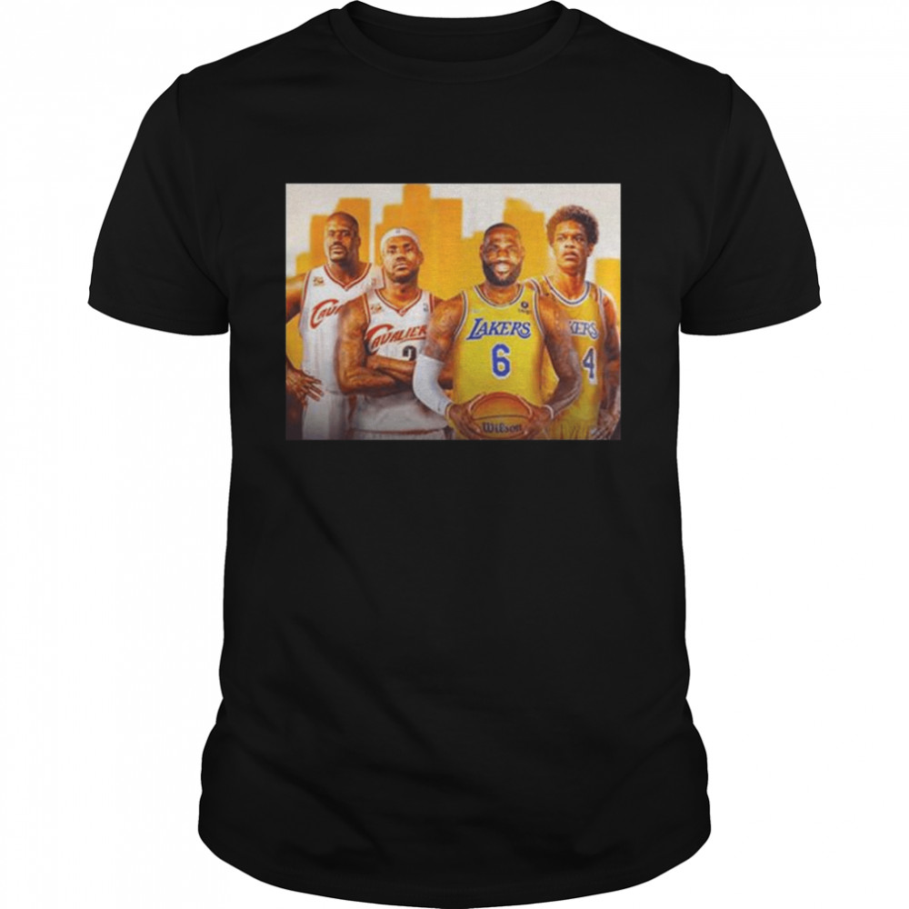 Nba two legend shareef o’neal lebron james and their son shirt