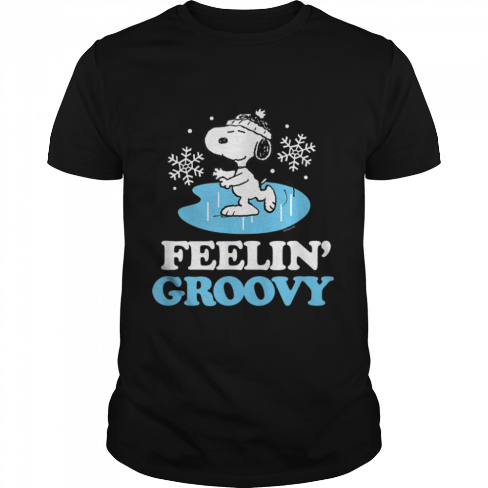 Peanuts - Snoopy Ice Skating and Feelin' Groovy T-Shirt B09MDXFG93