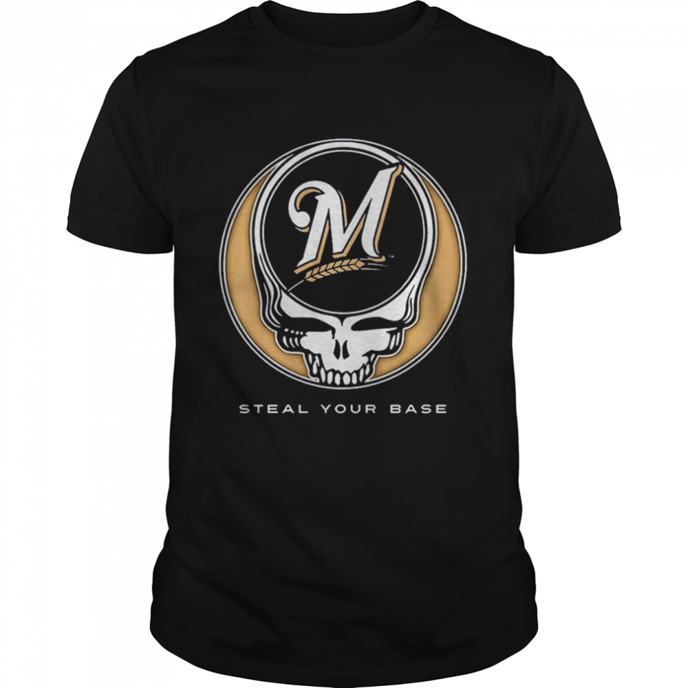 Milwaukee Brewers MLB Grateful Dead Steal Your Base Baseball T-Shirt Medium  NEW