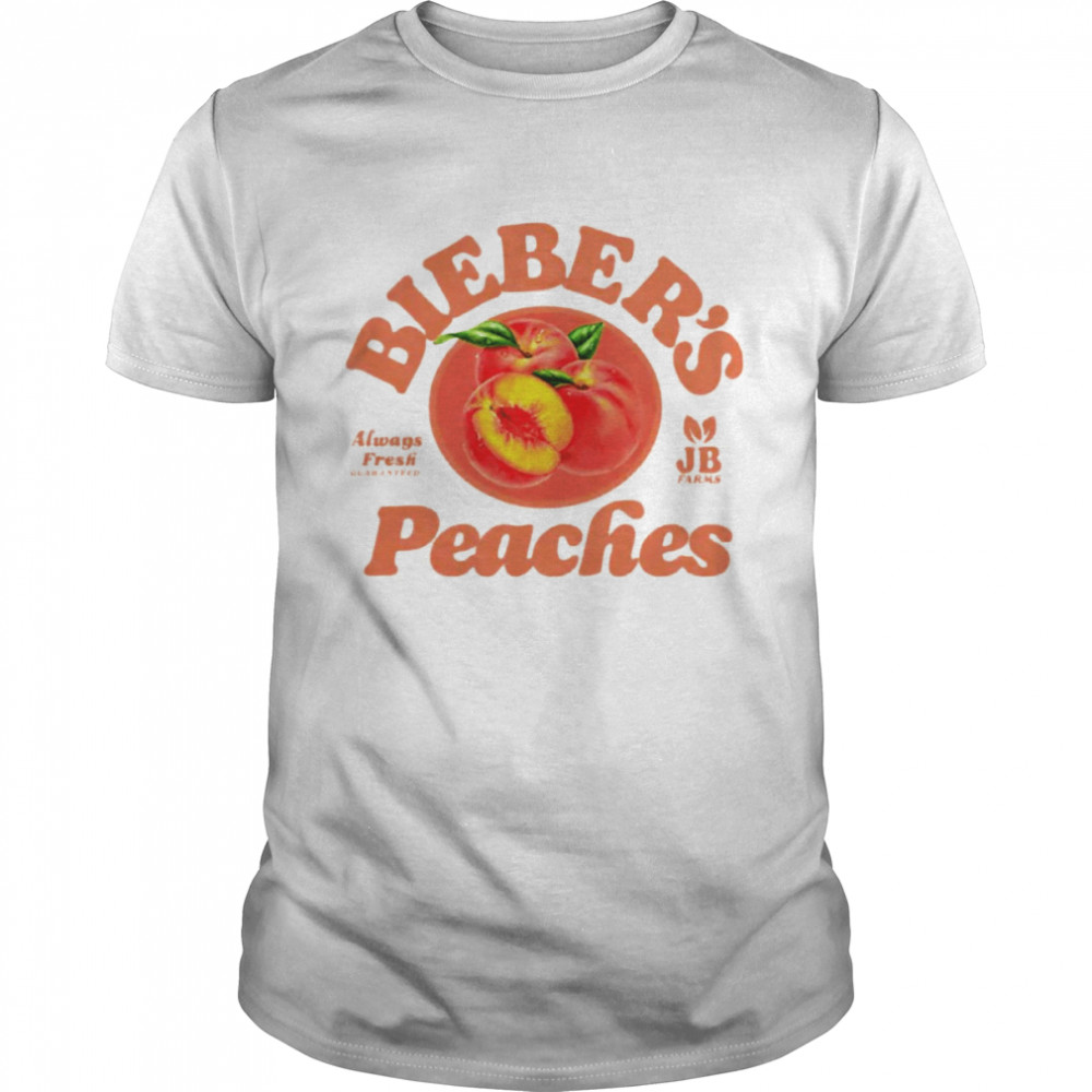 Bieber’s peaches shirt