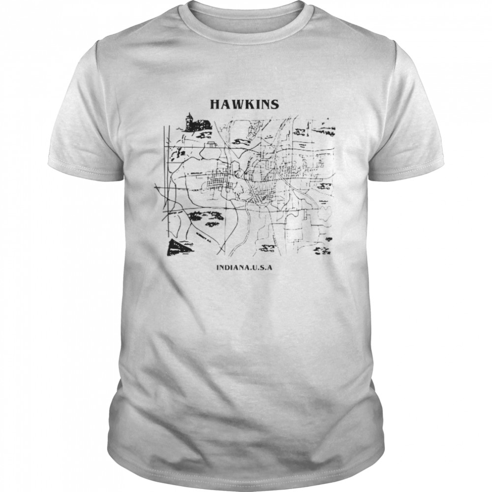 Stranger Things season 3 Hawkins Indiana USA map shirt